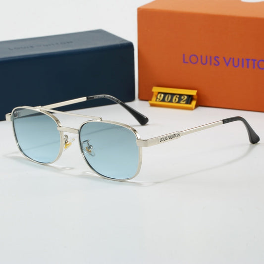 Louis vuitton Metal Double Bridge Square Sunglasses with Monogram Temples  9062 Square
